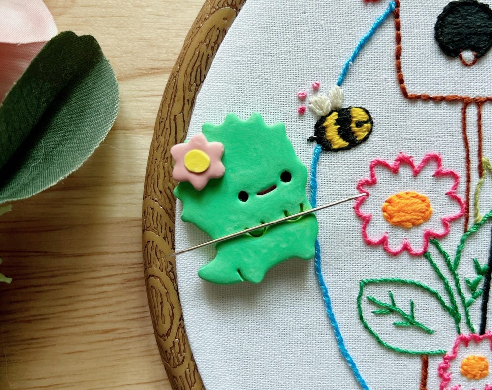 Monster Dinosaur Embroidery Needle Minder