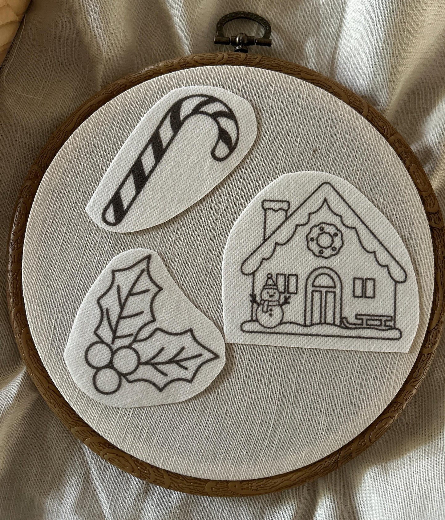 Christmas Stick and Stick Embroidery Patterns, DIY Embroidery, Wash away Transfers, Christmas Embroidery, Peel and Stick Embroidery